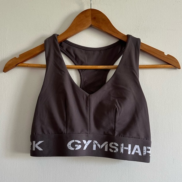 Gymshark Other - Gymshark Gray Elastic Band Stretch Mesh Back Athletic Sports Bra size Small EUC